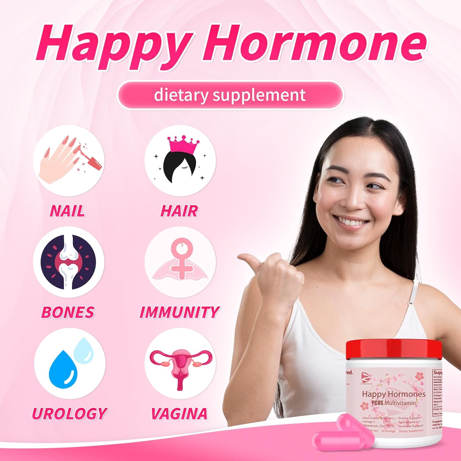 HAIION PCOS Multivitamin 2024: Hormone Balance & Menopause Support - 360 Capsules (3 Pack)