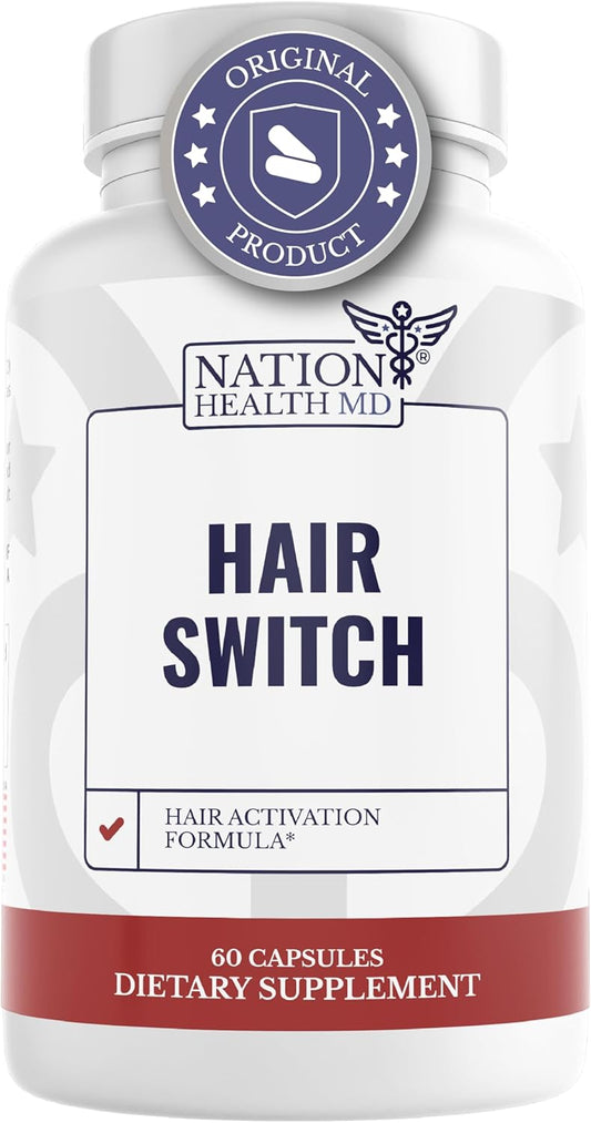 Hair Activation Formula with Biotin, Zinc, and Selenium - Hair and Scalp Supplements for Men and Women - NATION HEALTH MD, 1 Bottle