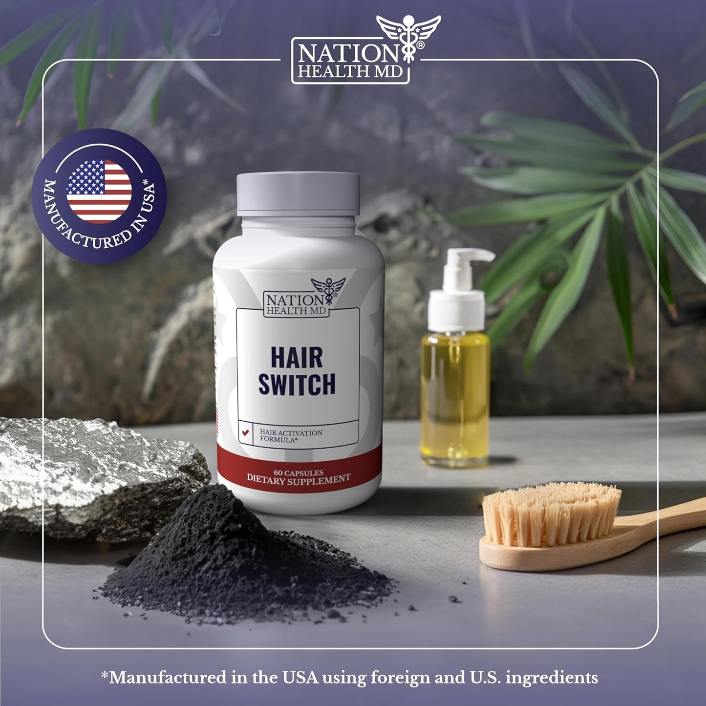 Hair Activation Formula with Biotin, Zinc, and Selenium - Hair and Scalp Supplements for Men and Women - NATION HEALTH MD, 1 Bottle