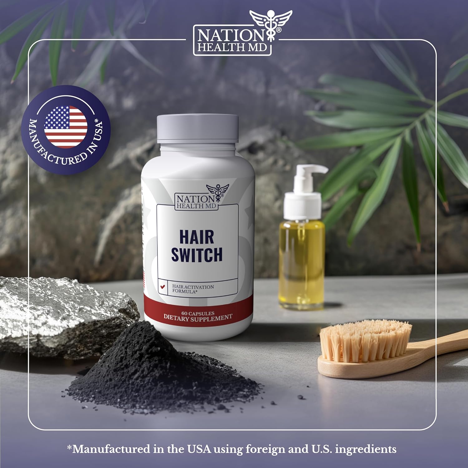 Hair Activation Formula with Biotin, Zinc, and Selenium - Hair and Scalp Supplements for Men and Women - NATION HEALTH MD, 1 Bottle