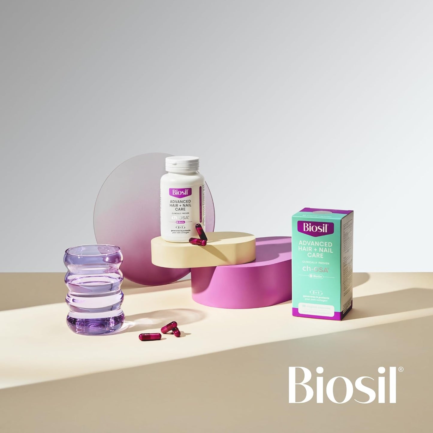 Hair and Nail Care Supplement with BioSil - 60 Capsules - Strengthen and Thicken Hair and Nails - Patented Ingredients - 30-Day Supply
