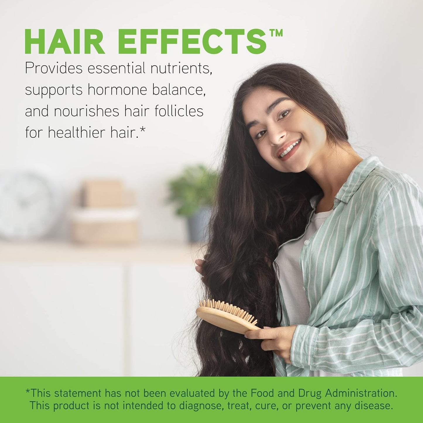 Hair Effects Dietary Supplement with Biotin, Zinc, Copper, Saw Palmetto, and Grape Seed Extract - Supports Healthy Hair Growth and Skin - Gluten-Free - 90 Capsules