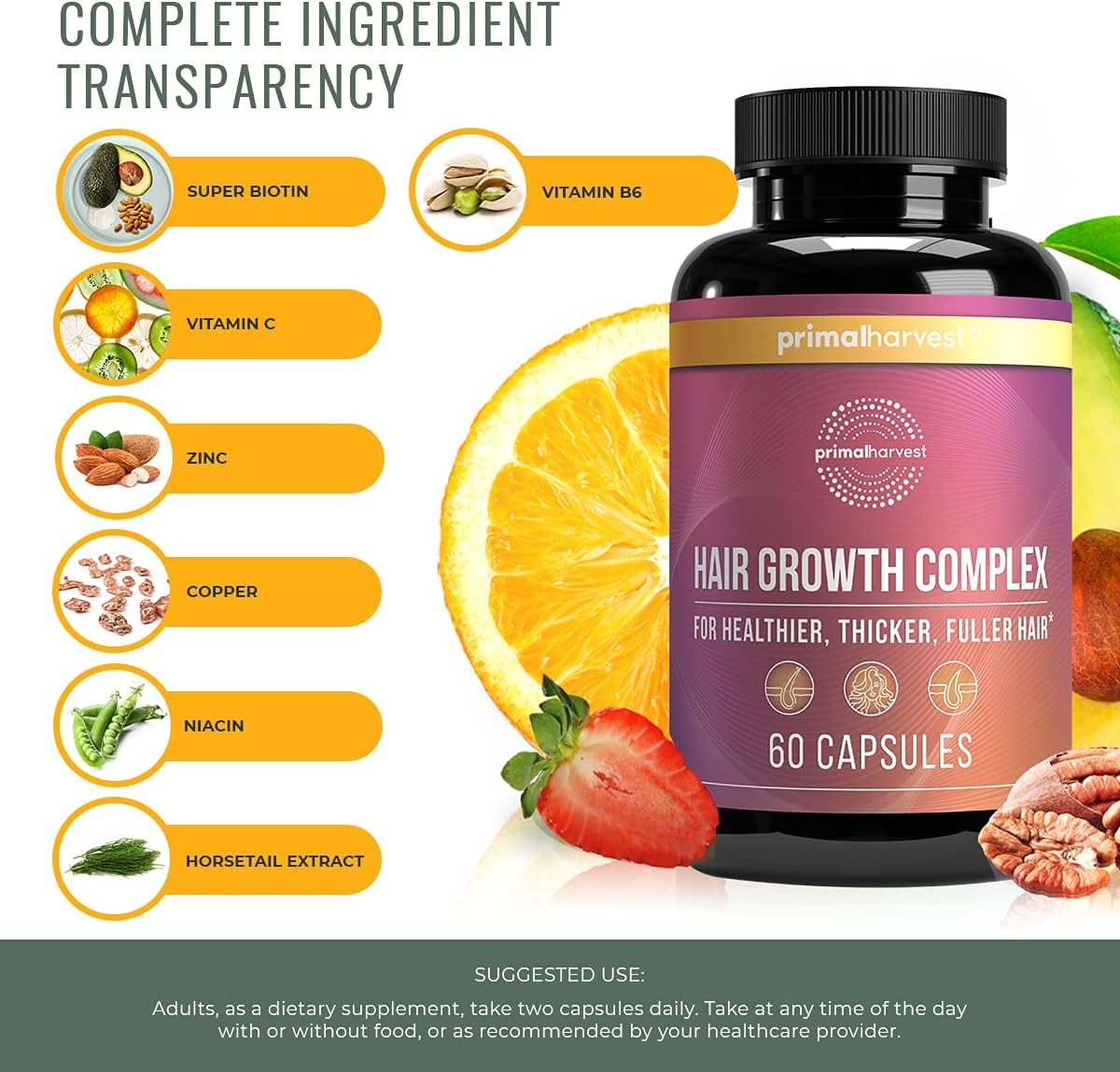 Hair Growth & Multivitamin Supplements Bundle for Women and Men - Capsules for Hair Regrowth & Multivitamin Complex