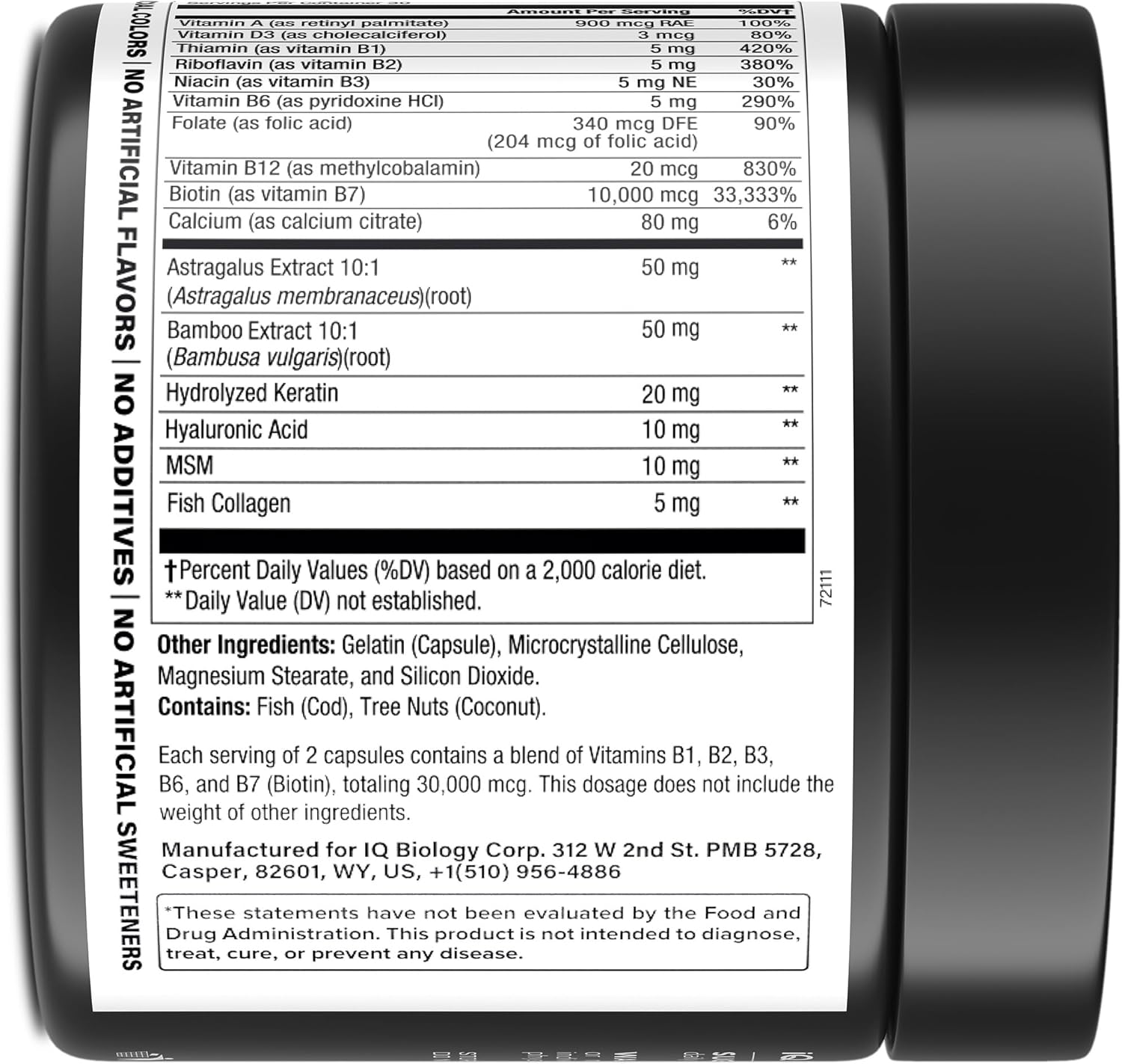 Hair Growth Supplement with Biotin 10,000 mcg, Collagen & Keratin - Vitamins for Healthy Hair, Skin, and Nails - 120 Capsules for Men & Women