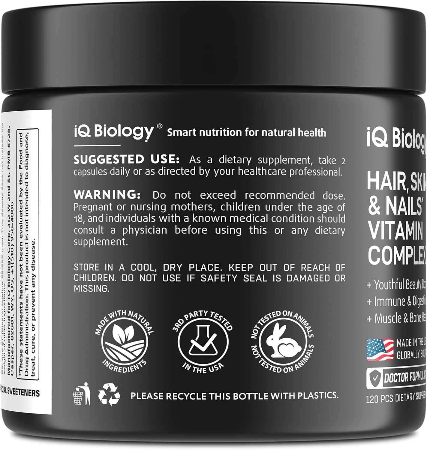 Hair Growth Supplement with Biotin 10,000 mcg, Collagen & Keratin - Vitamins for Healthy Hair, Skin, and Nails - 120 Capsules for Men & Women