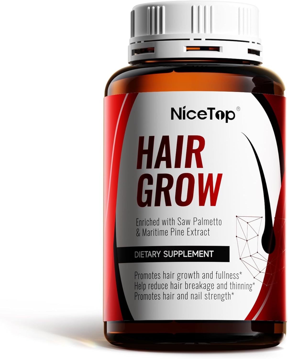 Hair Growth Supplement with Biotin, Vitamin A, C, E, Zinc - Promotes Strength, Thickness, and Growth - 60 Capsules
