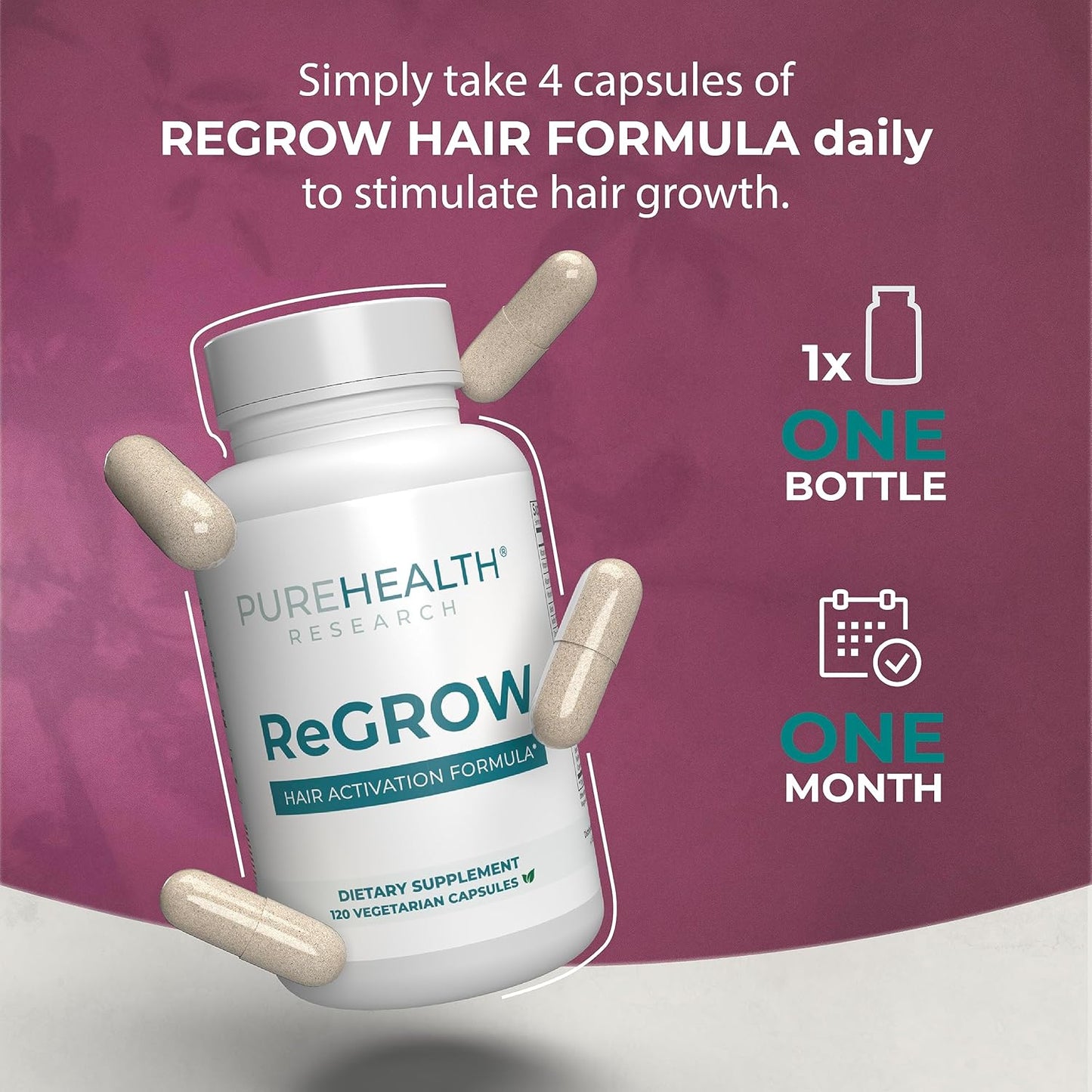 Hair Growth Supplement with Saw Palmetto, Biotin, L-Lysine, and Vitamins - Reduce Hair Loss and Promote Thicker Hair - Special Formula for Women - Easy to Use - 1 Bottle