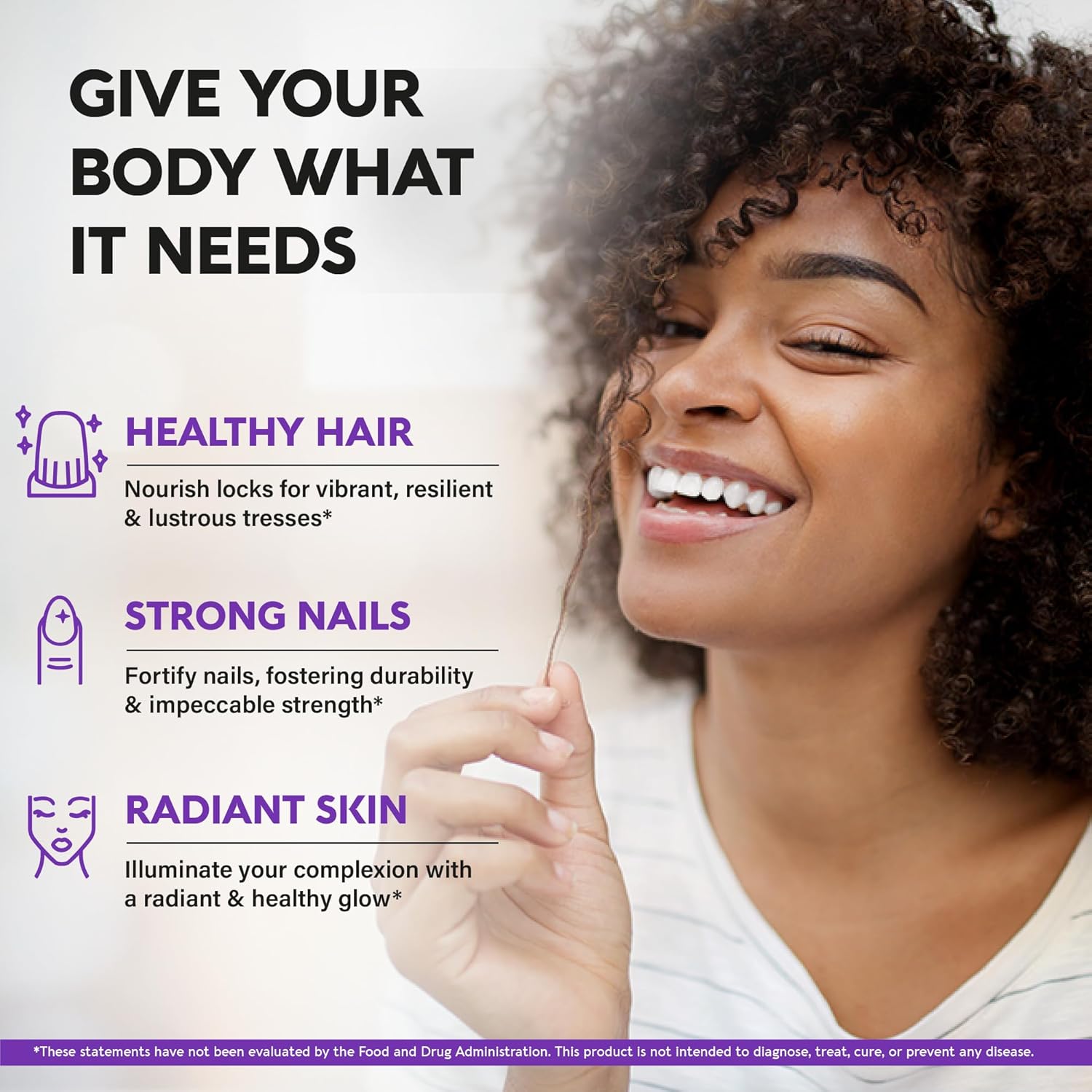Hair Growth Support Supplement with Biotin, Collagen, and Keratin - Skin, Nails, and Vitamins Complex - 25000 mcg - Hyaluronic Acid - Made in USA - 120 Capsules
