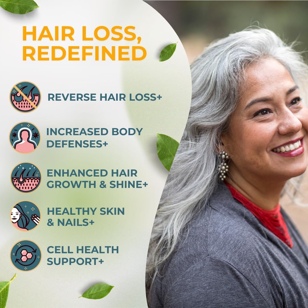 Hair Growth Vitamins with Biotin & Vitamin B for Healthy Hair, Skin & Nails - Hormone-Free & Gluten-Free Hair Supplement for Women & Men