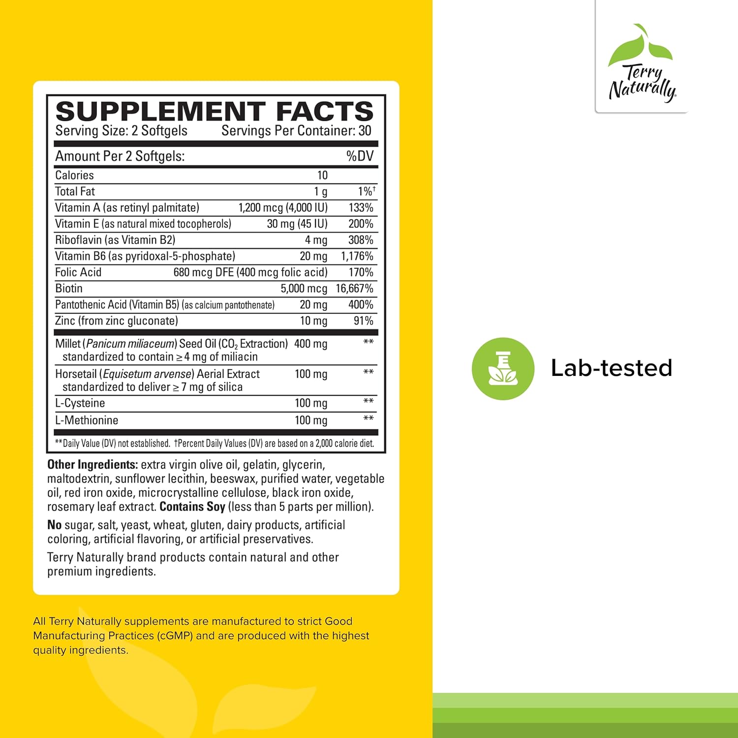 Hair Renew Formula: Hair Growth Support Supplement with Horsetail, Biotin, Folic Acid, and Millet Seed Oil - 60 Softgels