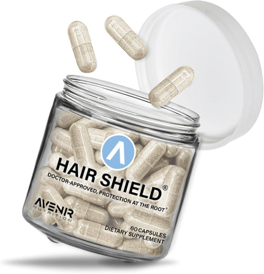 Hair Shield: Hair Growth & Nail Strength Vitamins with Biotin, Calcium, & Zinc - 60 Capsules for Women & Men