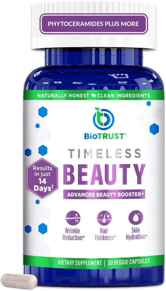 Hair, Skin, and Nail Restoring Phytoceramides Supplement with Vitamins and Hyaluronic Acid - 30 Capsules