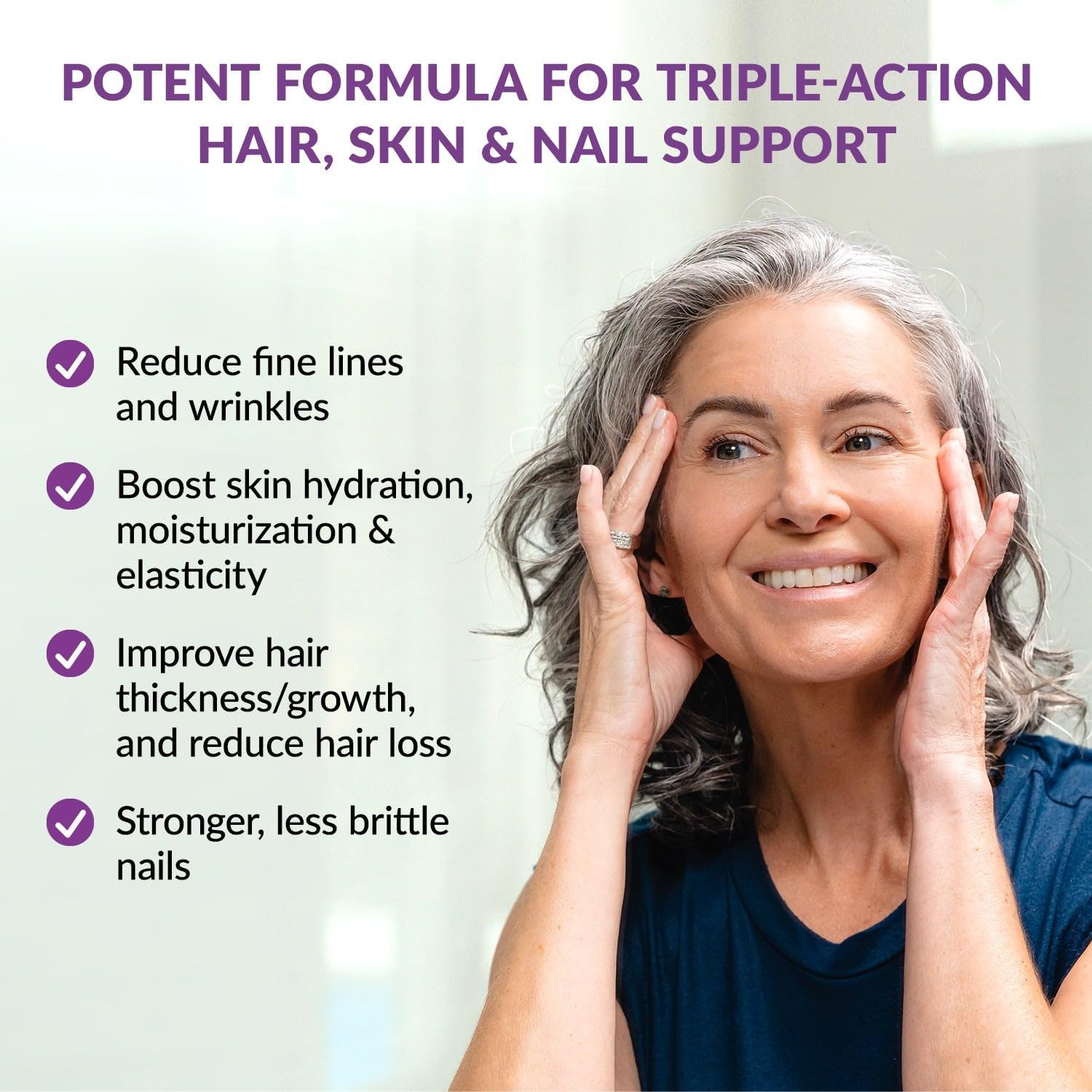 Hair, Skin, and Nail Restoring Phytoceramides Supplement with Vitamins and Hyaluronic Acid - 30 Capsules