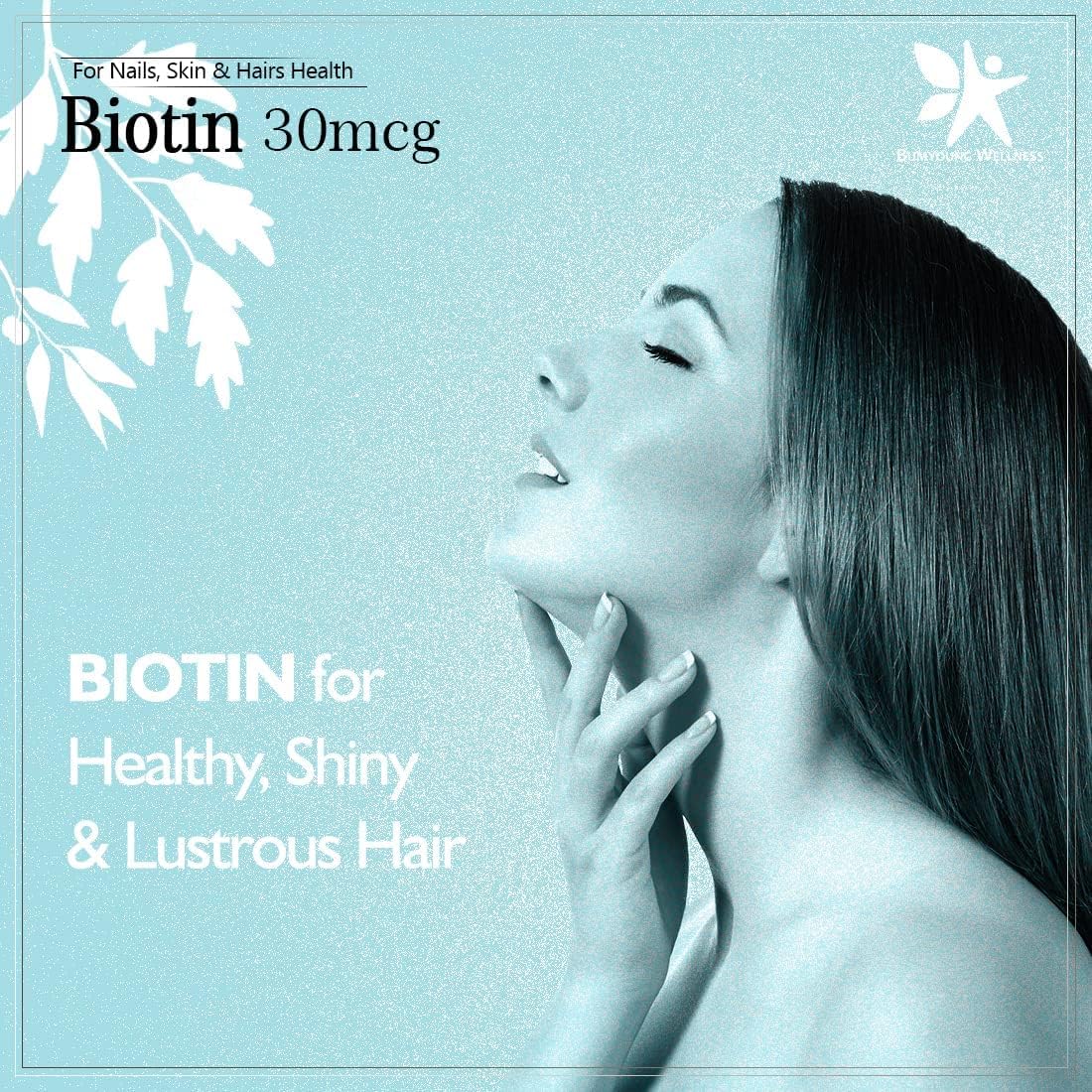 Hair, Skin, and Nail Supplement with 30mcg Biotin - 90 Tablets for Hair Growth and Strong Nails