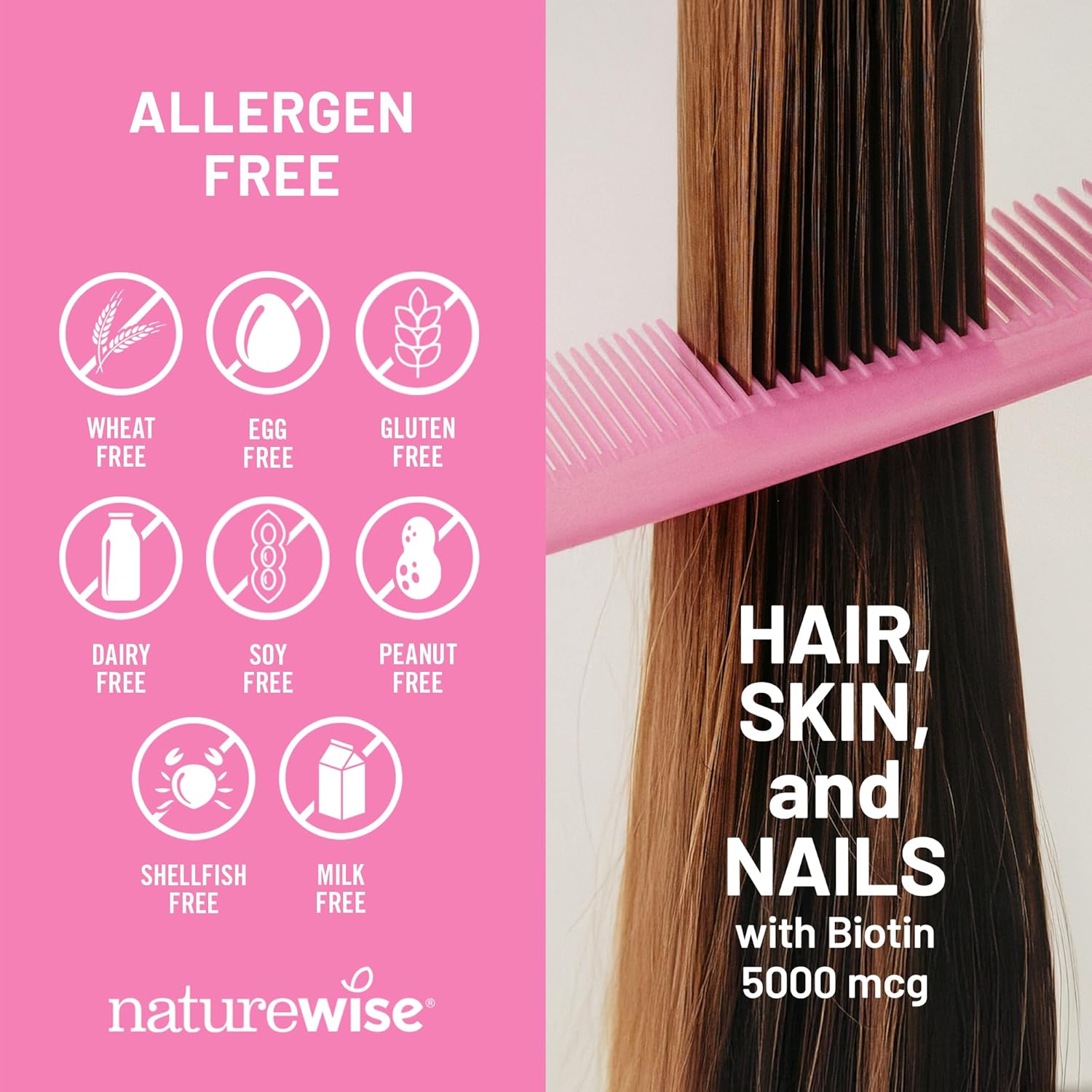 Hair Skin and Nails Supplement for Women - Biotin 5000mcg with Hyaluronic Acid, Collagen, Vitamin C, B Complex, D3, A, E, Iron - Non-GMO, Gluten Free - 150 Softgels for 50 Days