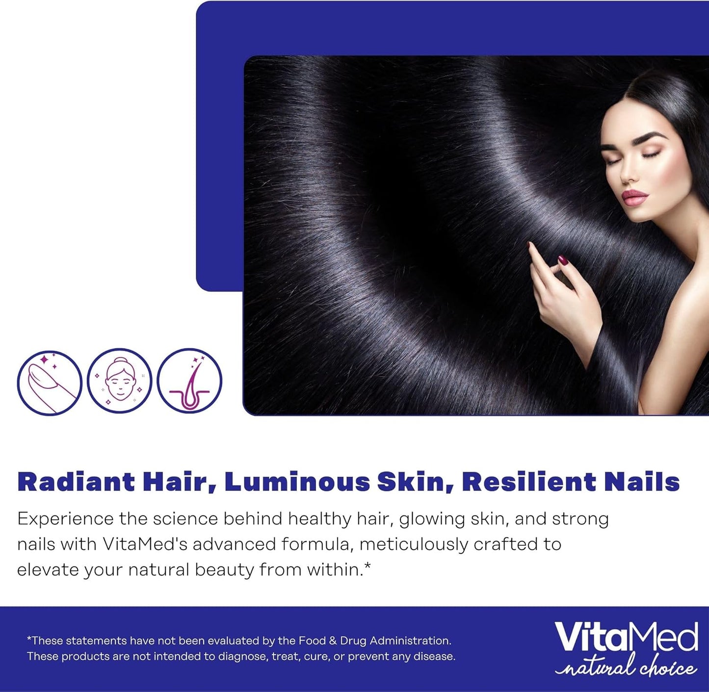 Hair, Skin, and Nails Vitamins with Biotin 5000mcg, Collagen, and Zinc for Hair Growth and Strong Nails - 60 Tablets