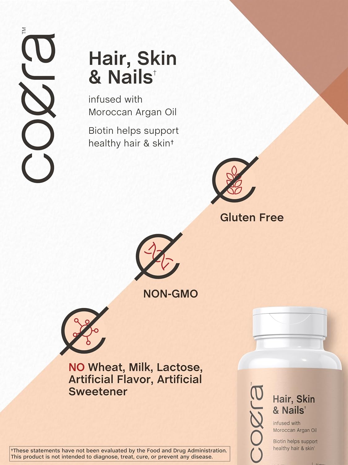 Hair, Skin, and Nails Vitamins with Biotin, Collagen, and Argan Oil - Non-GMO & Gluten Free - 165 Softgels for Men and Women