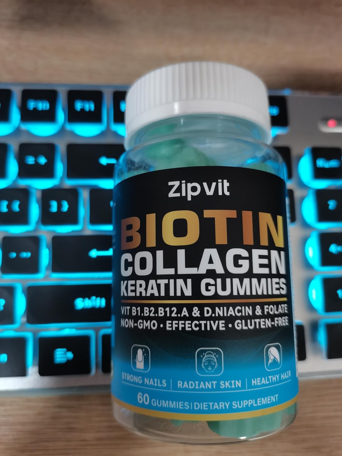 Hair, Skin, and Nails Vitamins with Biotin & Collagen - Hair Growth Supplement for Men & Women - 120 Gummy Bears
