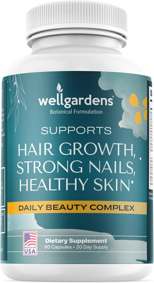 Hair, Skin, and Nails Vitamins with Biotin for Women and Men - Supports Hair Growth, Strong Nails, Healthy Skin - 1 Month Supply of Extra Strength 78,1119mcg Formula for Ages 18+