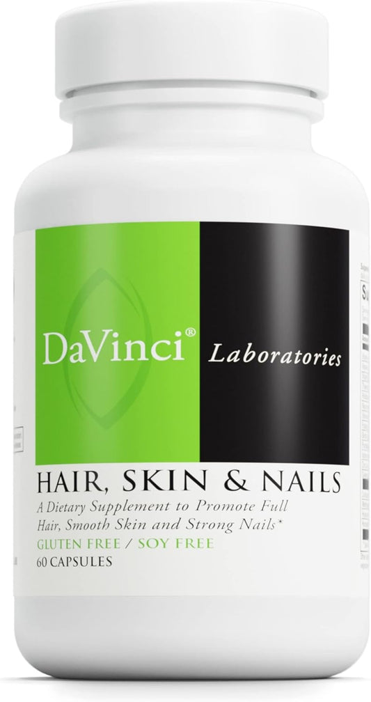 Hair, Skin & Nails Supplement with Collagen, Biotin & Hyaluronic Acid - 60 Capsules