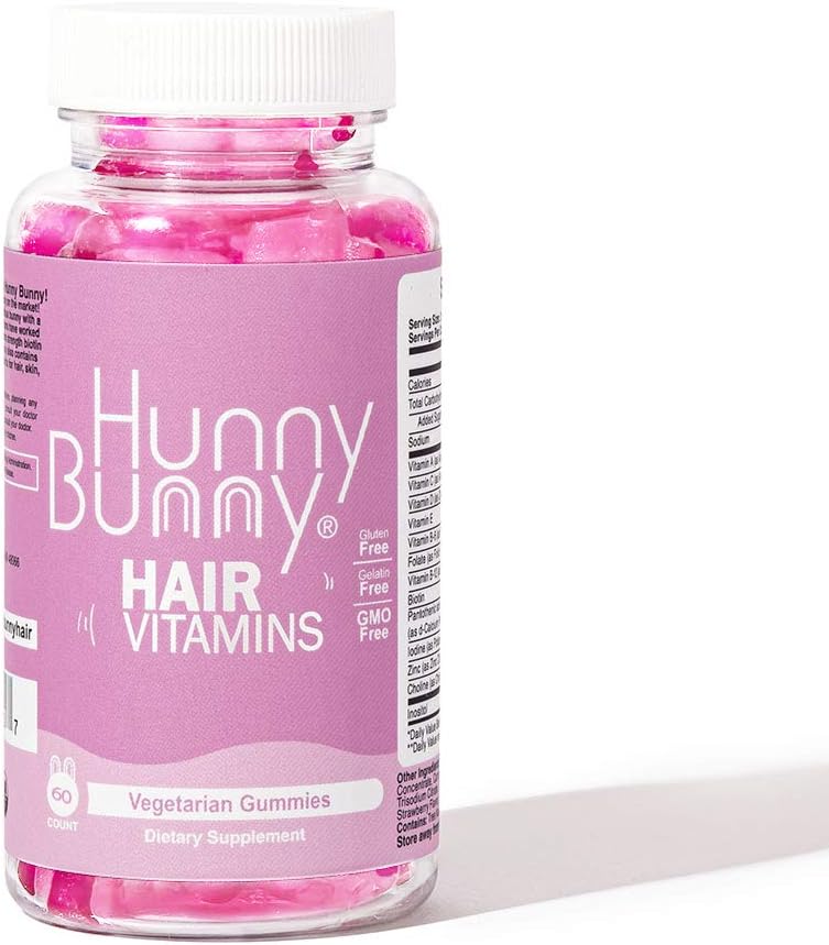 Hair Vitamin Biotin Gummies with Vitamin A, C, D, E, B6 for Hair Growth, Skin, Nails - Non GMO, Gluten Free - 60 Gummies