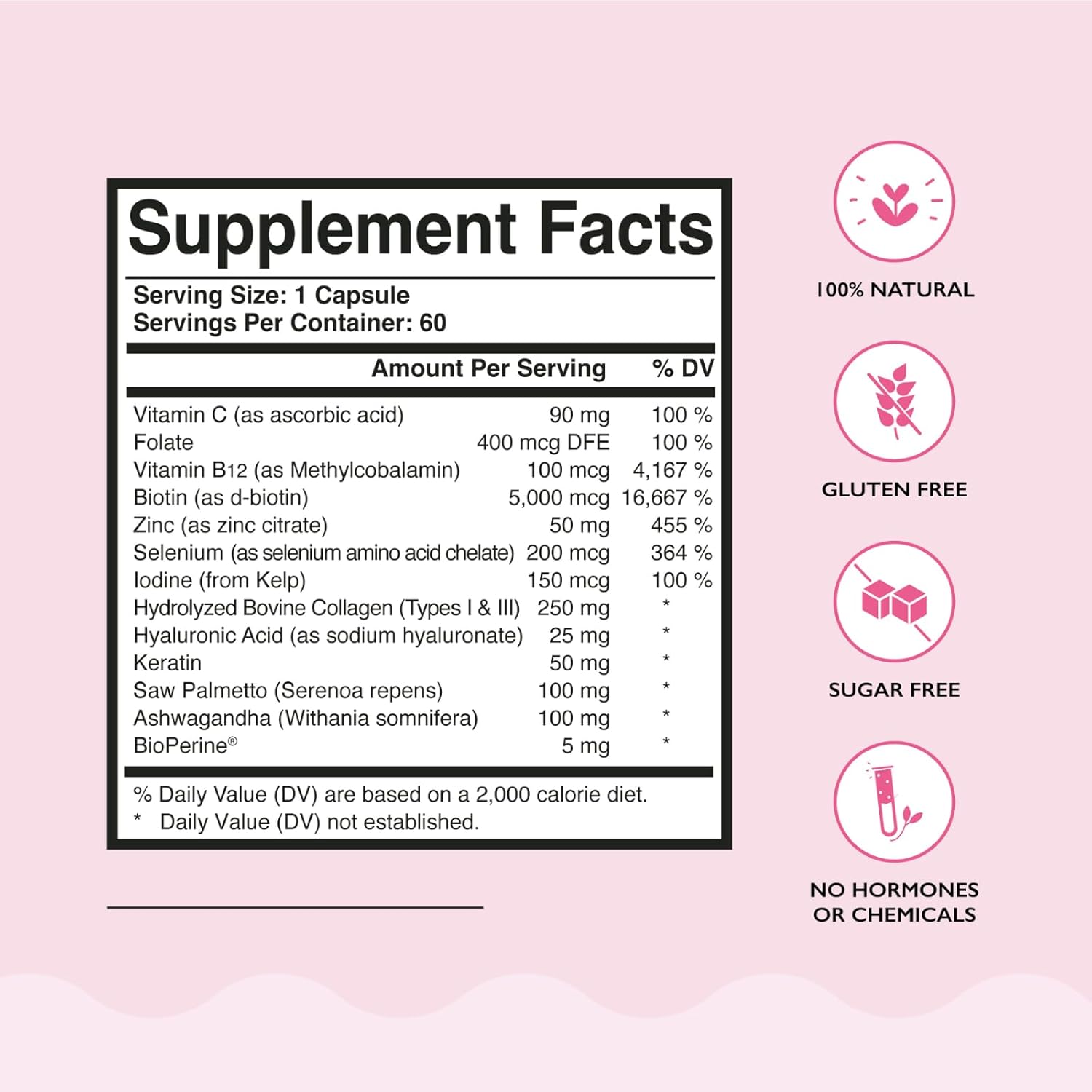 Hair-X Advanced Hair Strengthening Supplements for Women - Visibly Thicker Hair Growth with Vitamin C, B12 - Non-GMO 60 Count - 100% Natural USA Made
