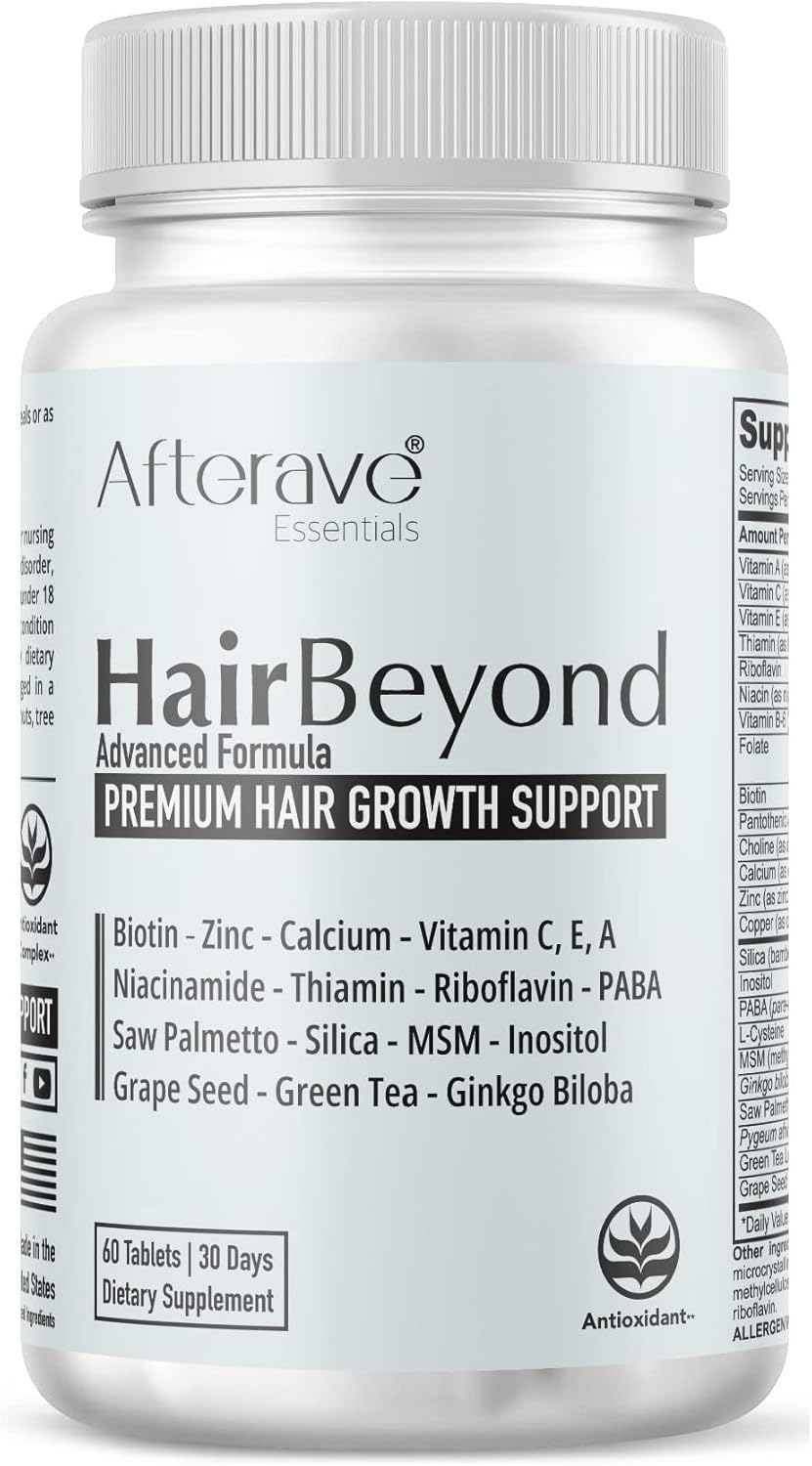 HairBeyond Advanced Hair Growth Formula with Vitamin A, C, E, B Complex - Strengthen Follicles & Scalp for Stronger Growth, Hair Loss Protection - Saw Palmetto, Silica, Zinc, Calcium, Niacin, Thiamin, Biotin