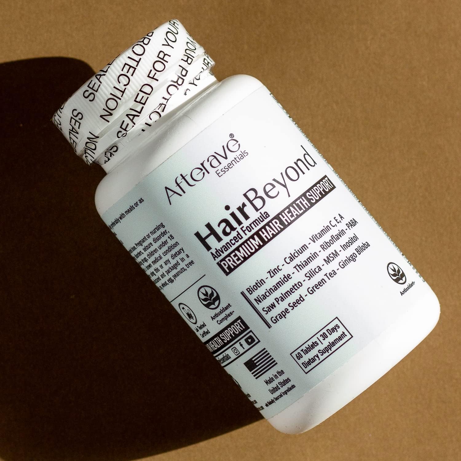 HairBeyond Advanced Hair Growth Formula with Vitamin A, C, E, B Complex - Strengthen Follicles & Scalp for Stronger Growth, Hair Loss Protection - Saw Palmetto, Silica, Zinc, Calcium, Niacin, Thiamin, Biotin