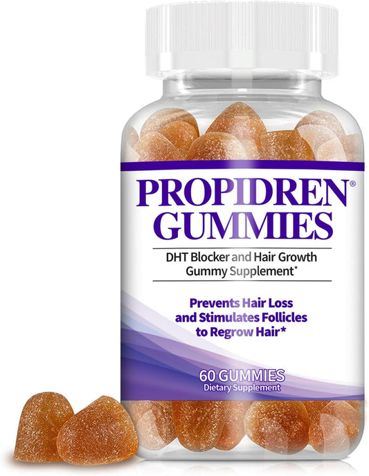 HairGenics Atrafen Propidren DHT Blocker Gummies - Stop Hair Loss & Regrow Hair - 60 Count, 1 Month Supply