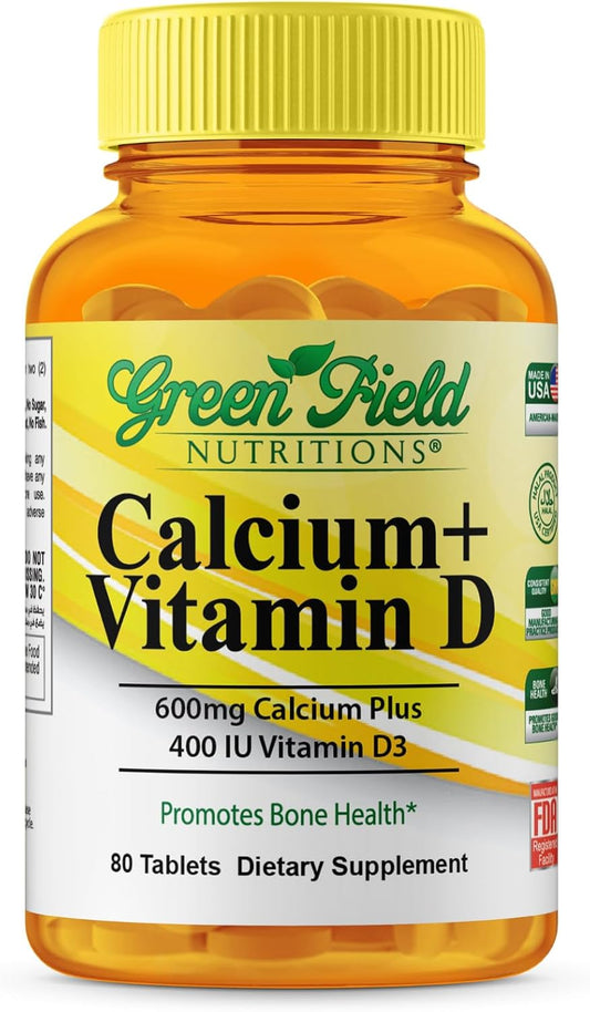 Halal Calcium Tablets with Vitamin D3 for Bone, Teeth, and Immune Health - 90 Tablets