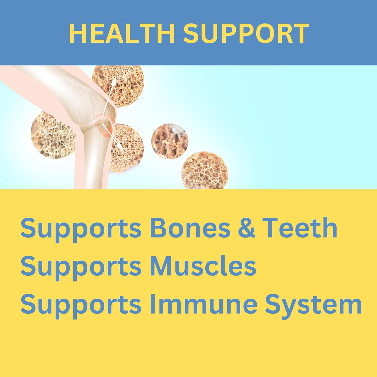 Halal Calcium Tablets with Vitamin D3 for Bone, Teeth, and Immune Health - 90 Tablets