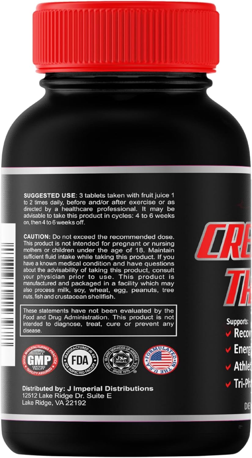 Halal Certified Creatine Monohydrate Pills for Enhanced Performance and Muscle Growth - VitaHalal Creatine X3 Thunder