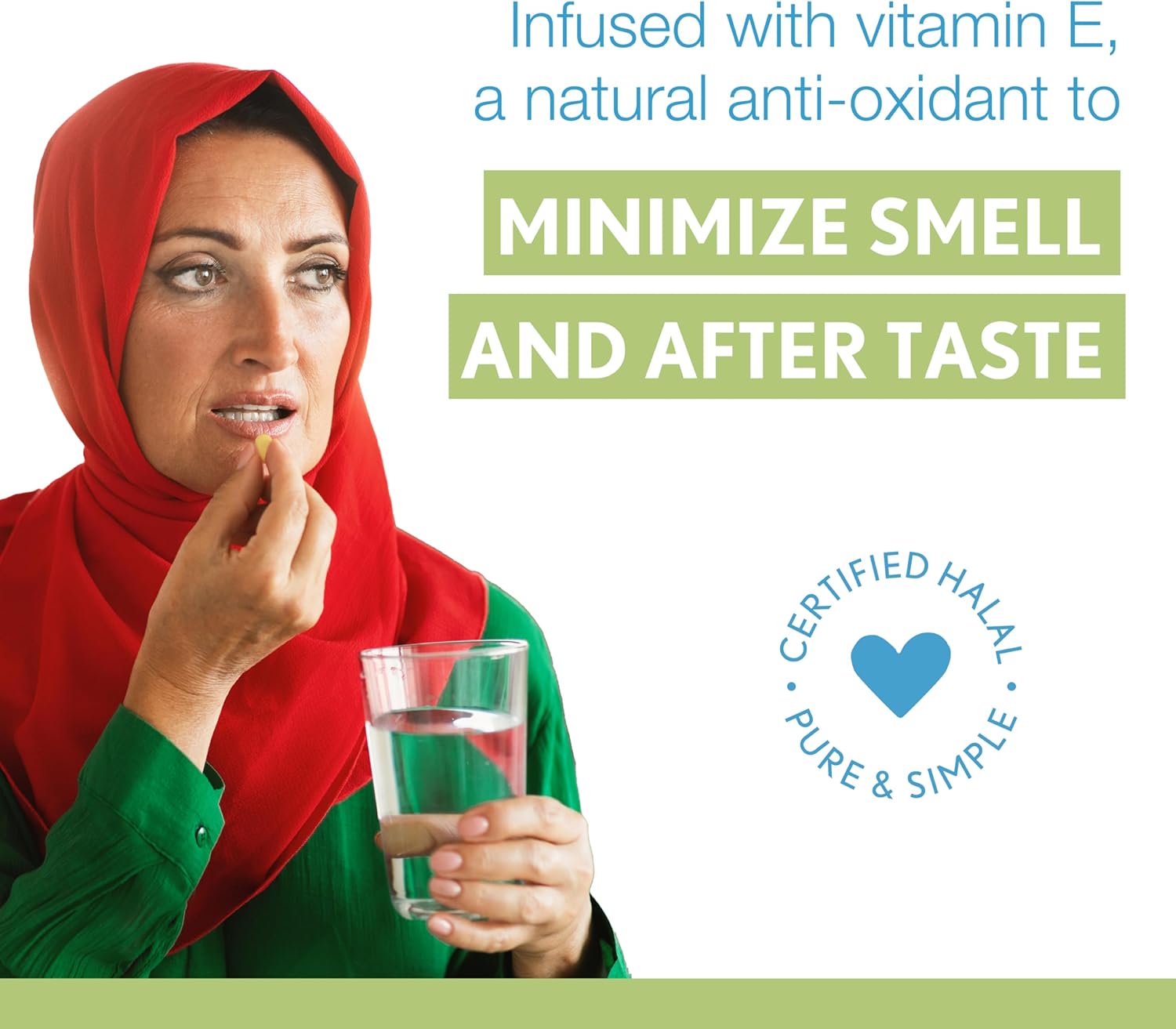 Halal Fish Oil Capsules with Ultra Omega 3 for Heart, Brain & Joint Support - Non-GMO & Gluten Free (120 Count)