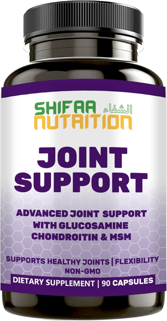 Halal Joint Support Supplement with Glucosamine, Chondroitin, and MSM - 2820mg, 30 Servings, Non-GMO