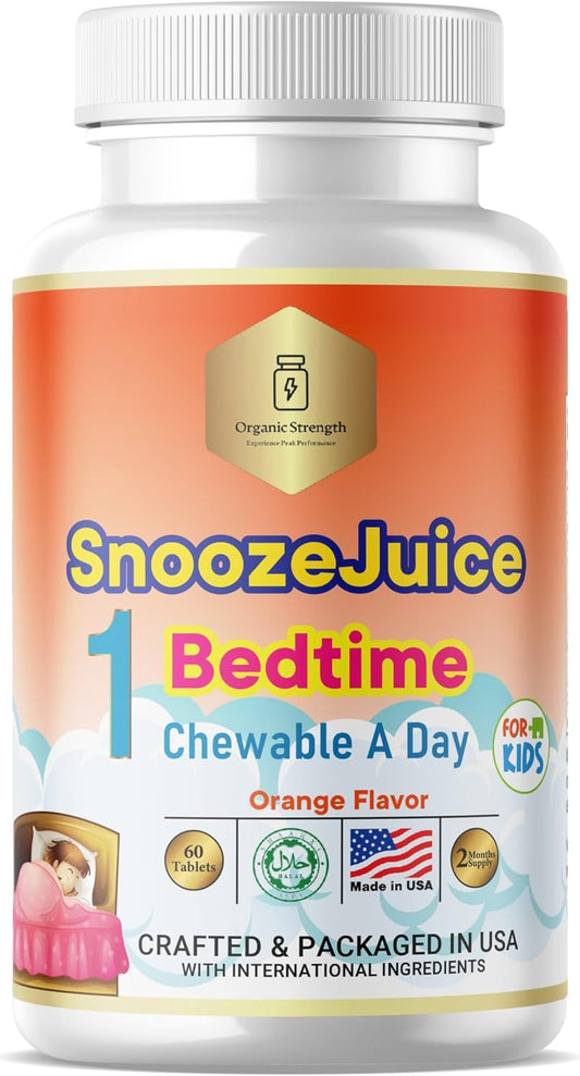 Halal Orange Flavored Organic Kids Bedtime Strength Vitamins, 60-Day Supply, Ages 4-12, Chewable Tablet