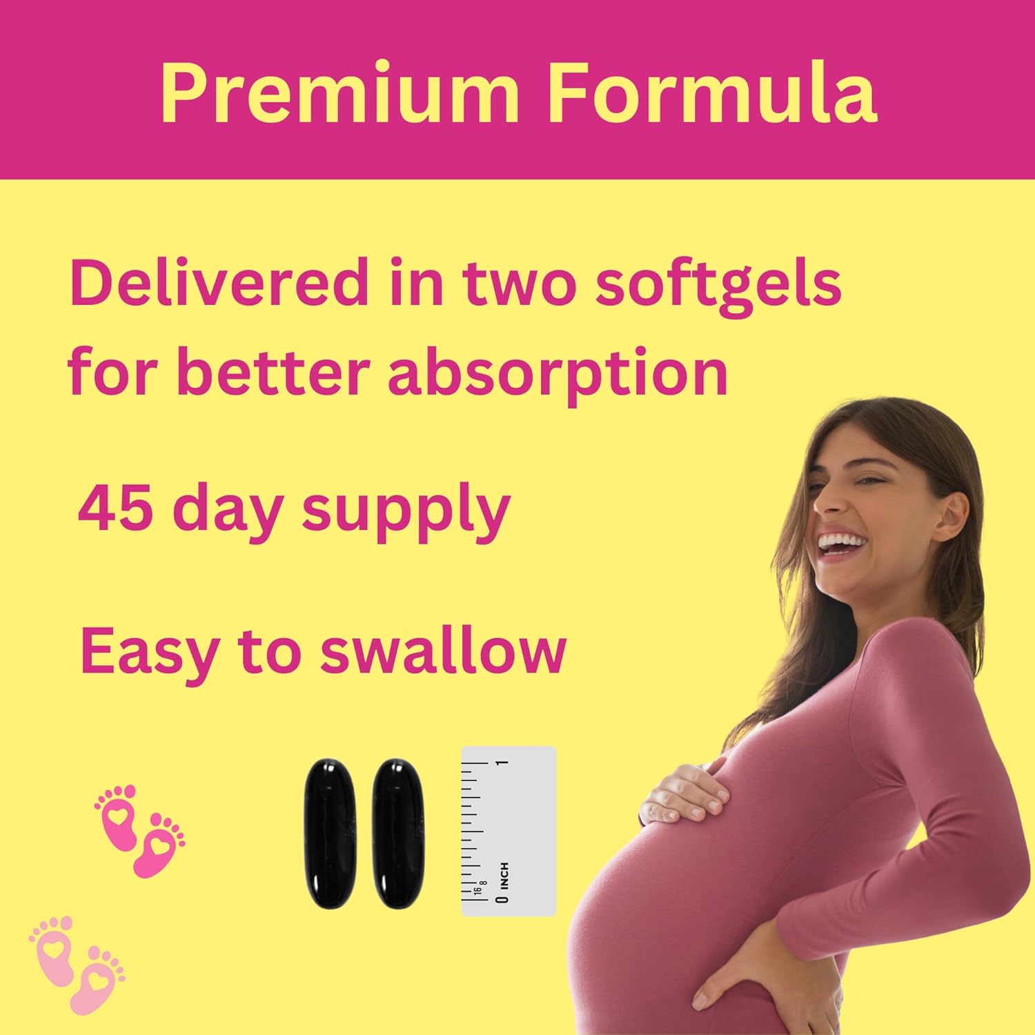 Halal Prenatal Vitamins with DHA, Folic Acid & Iron - Essential Pregnancy Multivitamin - 17 Vitamins - 90 Softgels