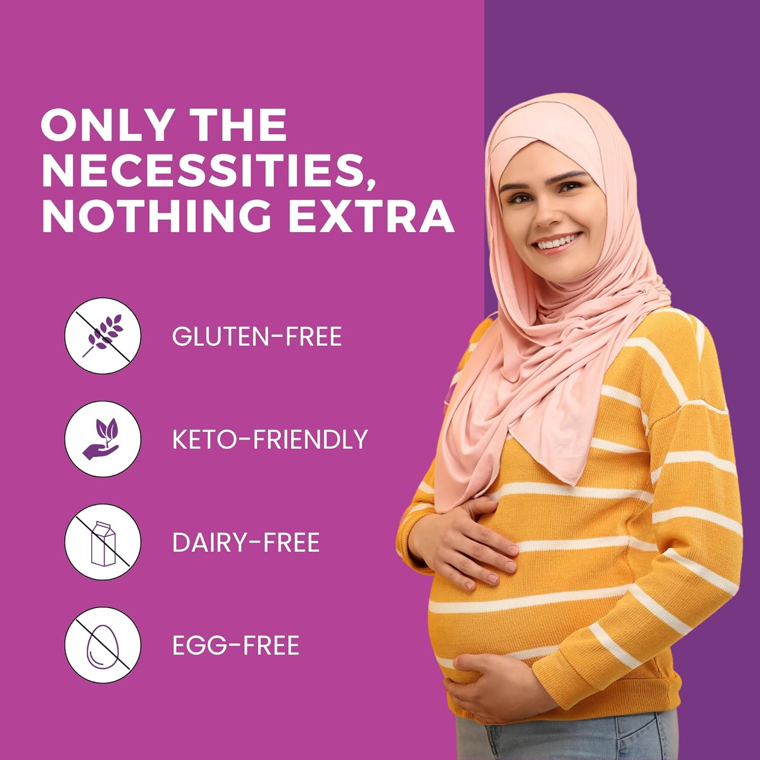 Halal Prenatal Vitamins with DHA, Folic Acid, Iron, and Ginger for All Pregnancy Stages - 60 Softgels, Non-GMO, Gluten Free - USA Made