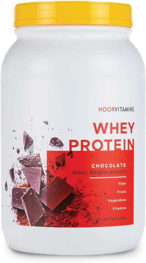 Halal Pure Whey Protein Powder with Superfoods & Vitamins - Chocolate Flavor, Preservative, GMO & Gluten Free - Supports Muscle Recovery & Suppresses Hunger - 30 Servings, 2lbs