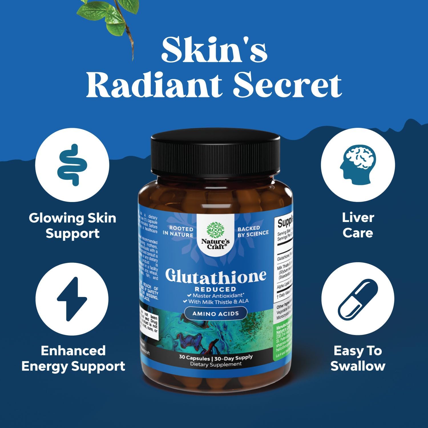 Halal Vitamin C Immune Support Gummies with Reduced Glutathione and Glutamic Acid Supplement Bundle for Adults