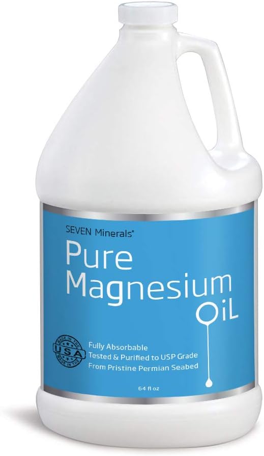 Half Gallon Pure Magnesium Oil Spray - USP Grade, No Unhealthy Trace Minerals, Ancient Underground Permian Seabed Source - Free eBook (64 fl oz)