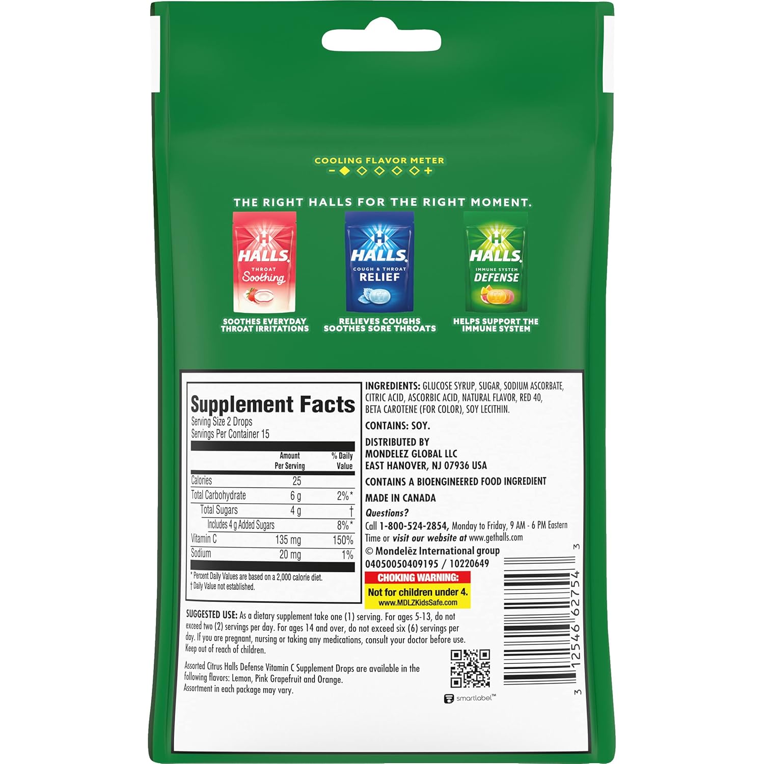 HALLS Defense Assorted Citrus Vitamin C Drops - 30 Count Dietary Supplement Drops