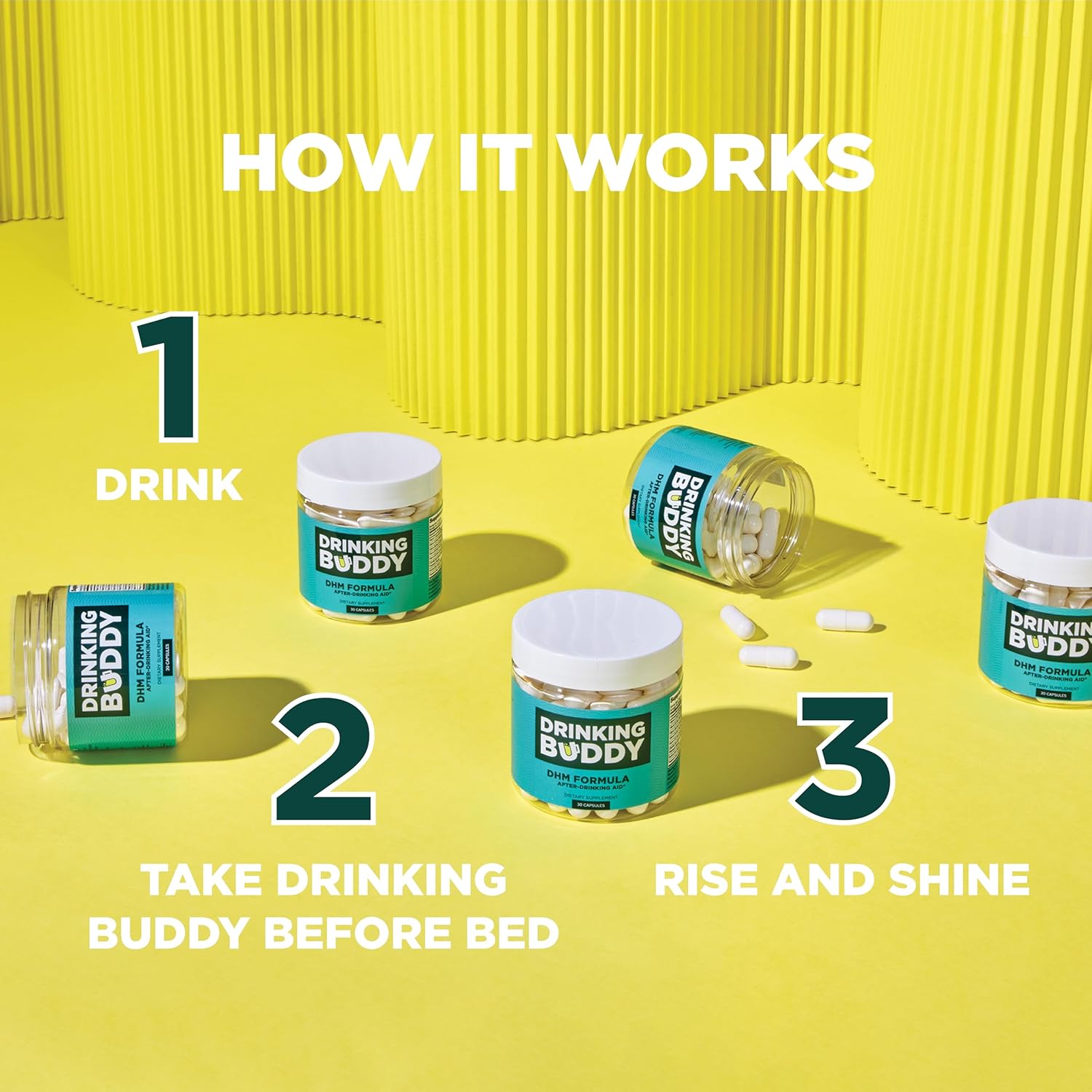 Hangover Helper (3-Pack) with DHM, Prickly Pear, Milk Thistle, and Ginger - After-Drinking Recovery Aid