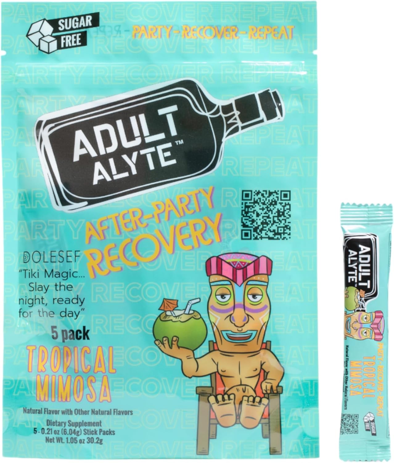 Hangover Relief Powder Drink Packets with DHM, B Vitamins, and Antioxidants for Better Mornings