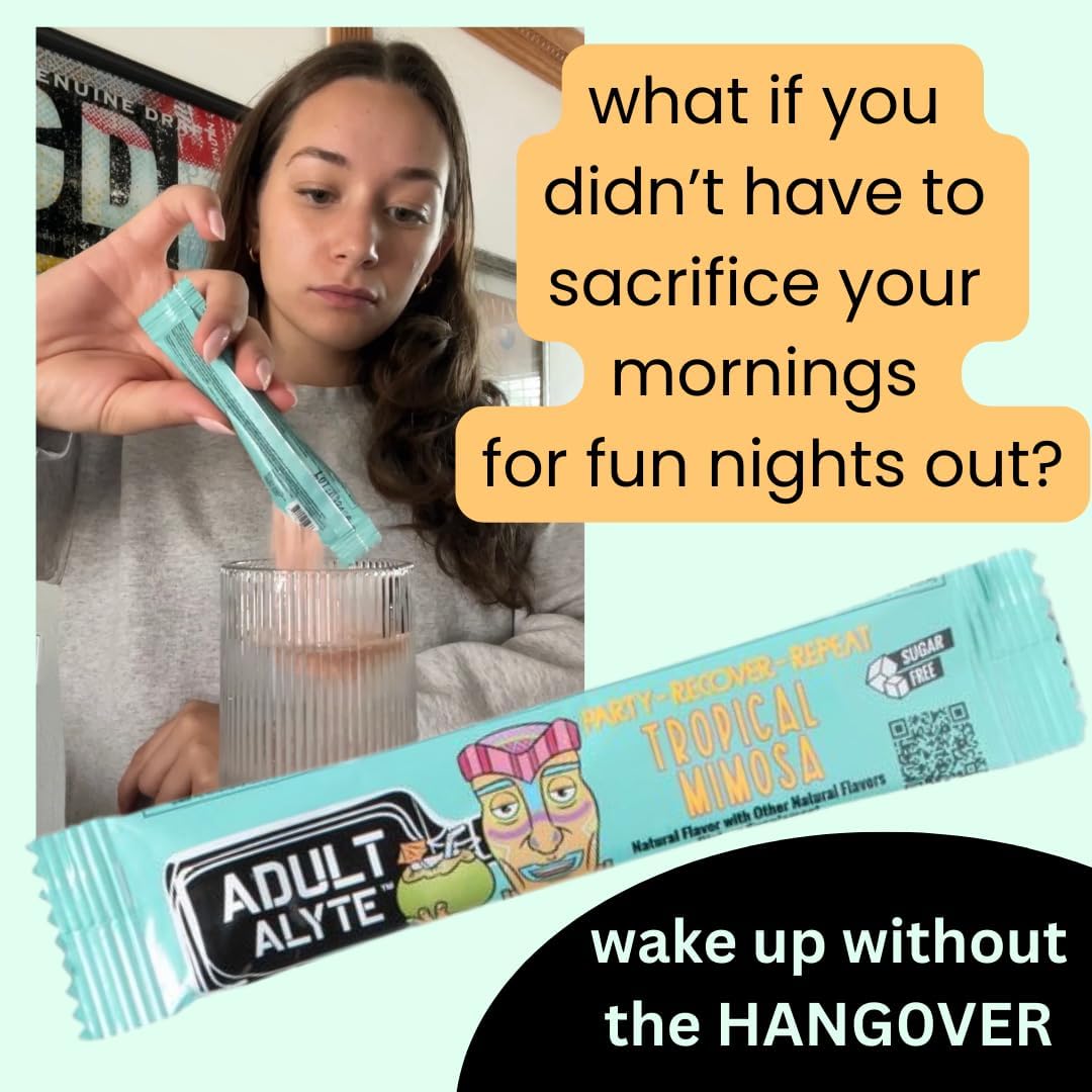 Hangover Relief Powder Drink Packets with DHM, B Vitamins, and Antioxidants for Better Mornings