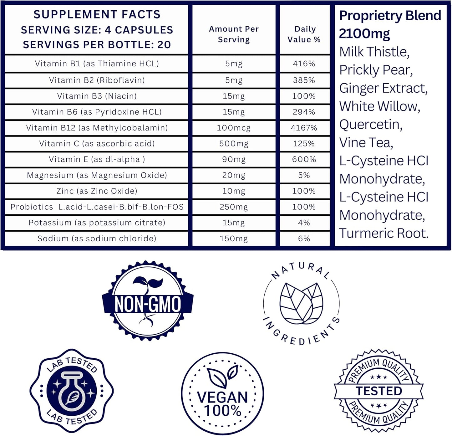 Hangover Relief Supplements for Men and Women - Electrolytes, Minerals, Vitamin B6, B9, B12 - Fight Nausea and Boost Energy - 20 Drinking Sessions