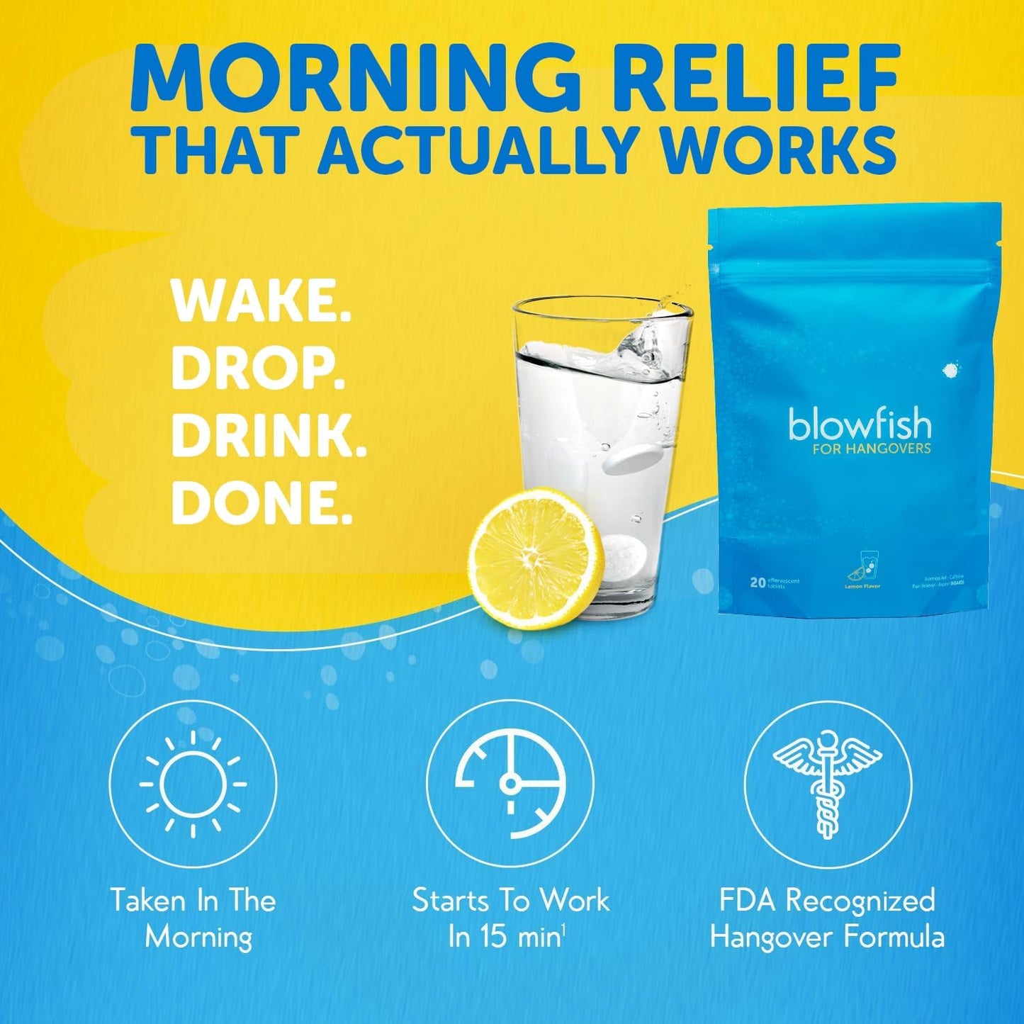 Hangover Relief System: Pre-Drink and Morning Recovery - 20 Effervescent Tablets & 30 Pills