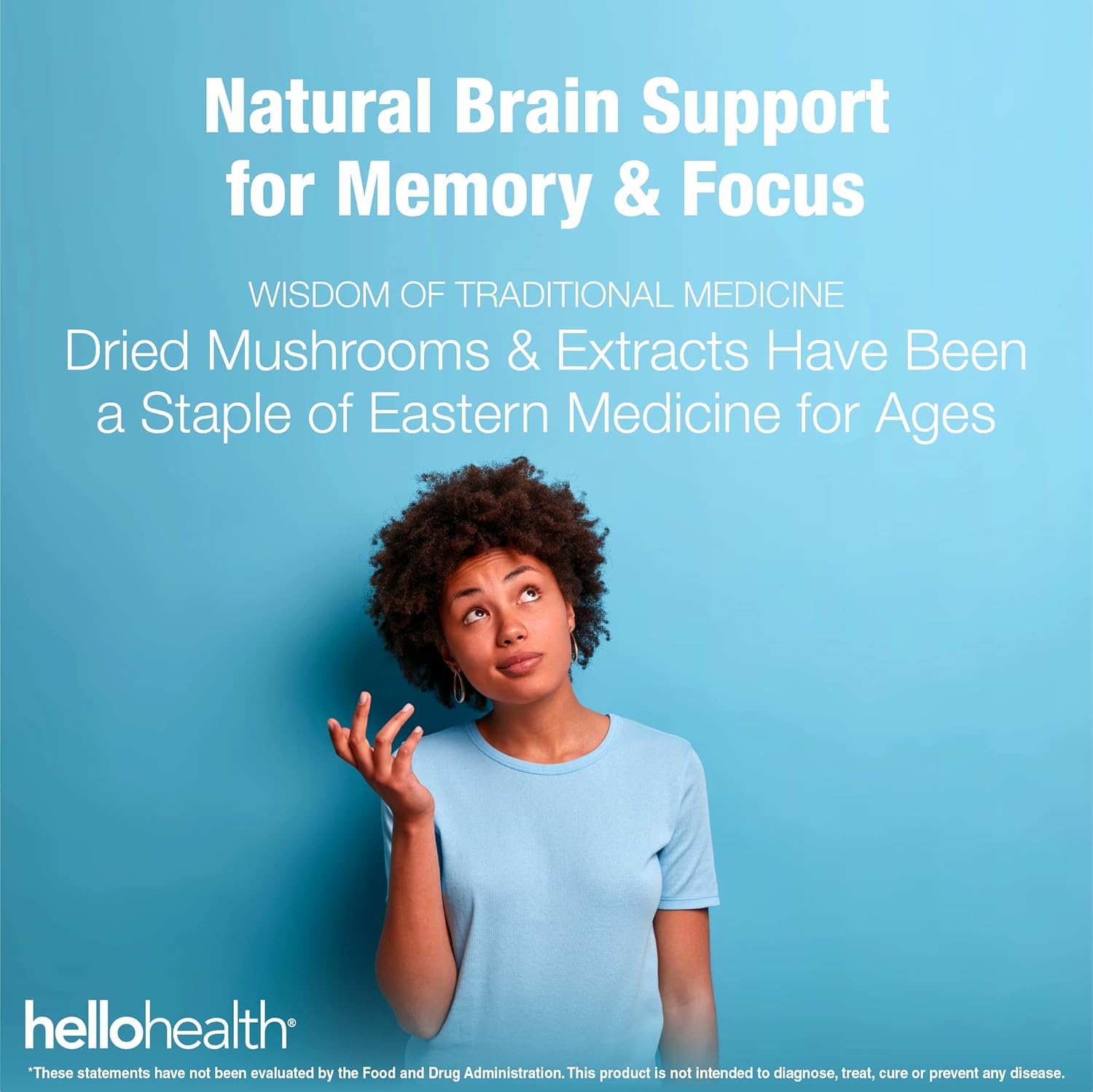 Happy Brain Mushroom Complex Nootropic Supplement with 10 Mushroom Blend for Mental Clarity, Energy, & Immune Support - 60 ct