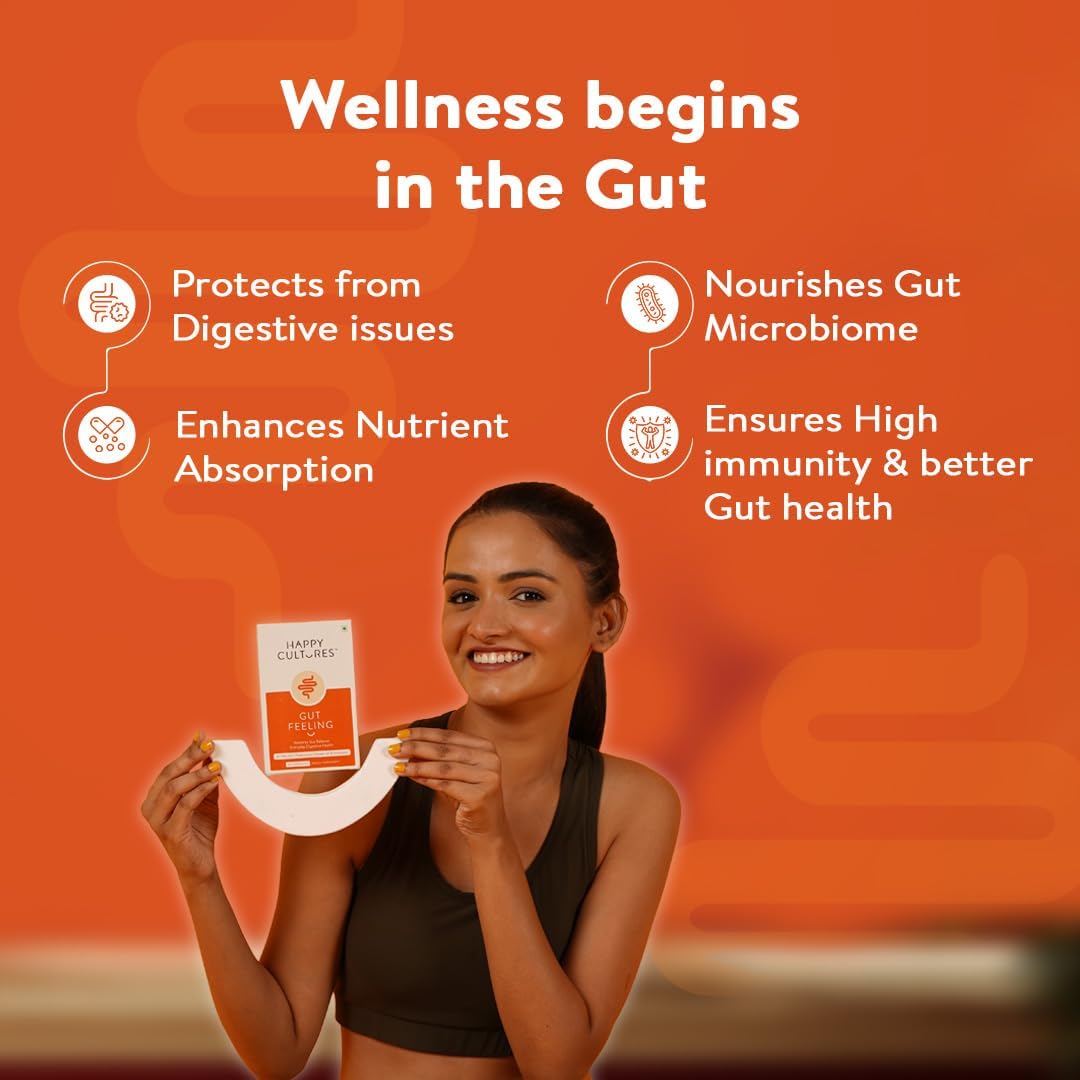 Happy Cultures Gut Health Supplement with Probiotics & B-Vitamins - 30 Veg Capsules for Digestive Health, Bloating & IBS