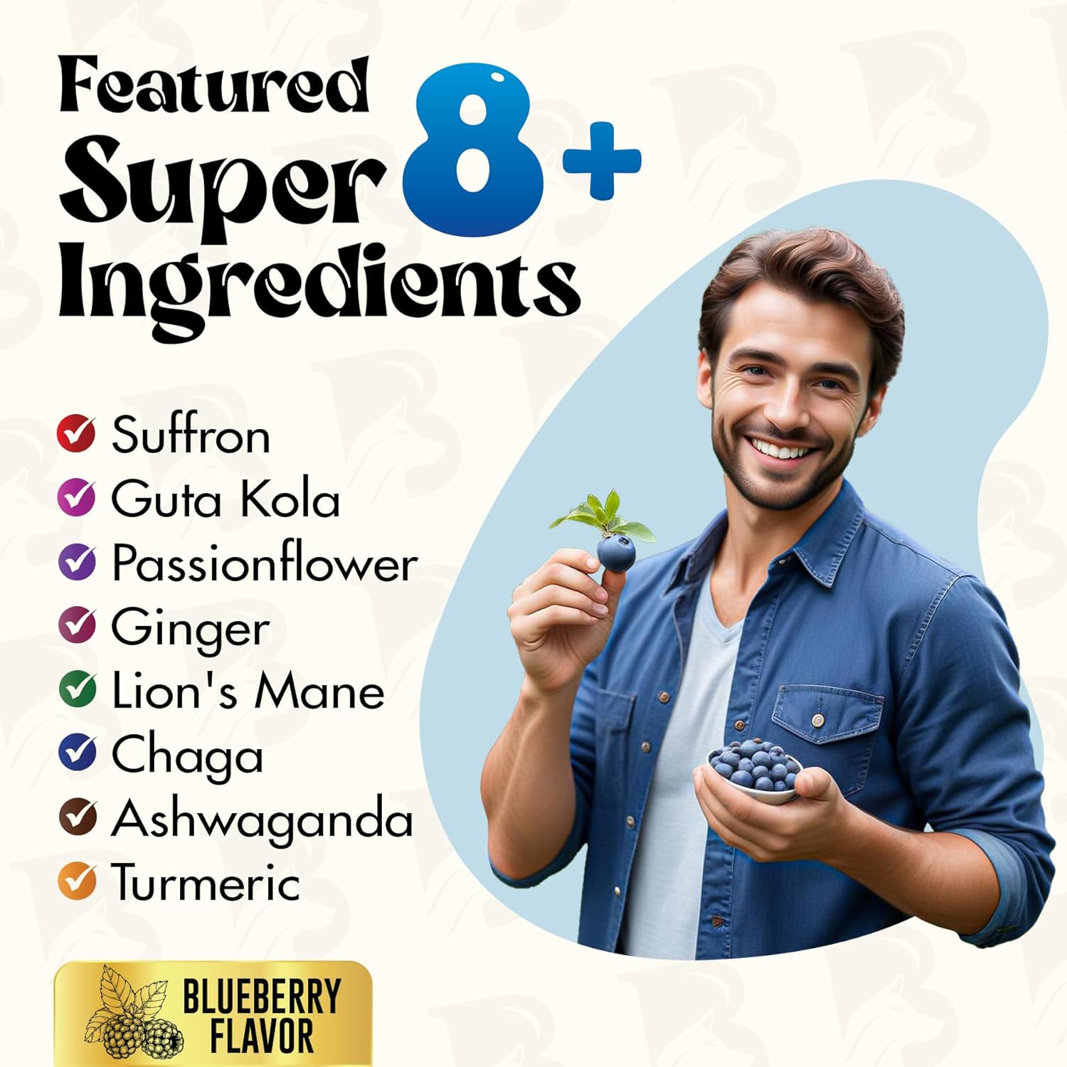 Happy Drops 1500mg Mushroom Gummies with Ashwagandha, Chaga, Saffron for Energy, Bliss, and Balance - 90 Gummies