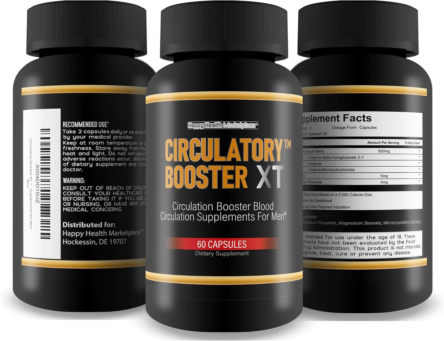 Happy Health Marketplace Circulatory Booster XT - Advanced Blood Flow Support Supplement for Men - Improve Whole Body Circulation - Boost Blood Flow with Circulation Pills